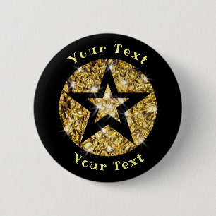 Badge Rond 5 Cm Design Bling Star