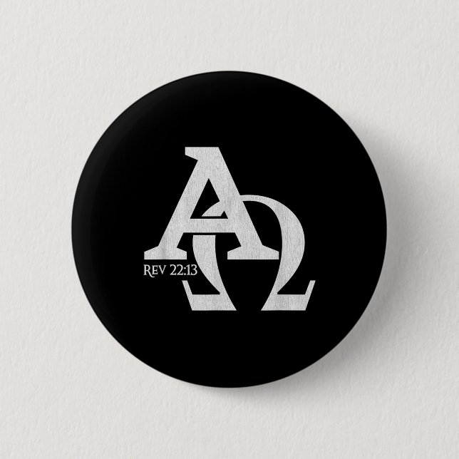 Badge Rond 5 Cm Design chrétien - Alpha Et Oméga La Lette Grecque (Devant)