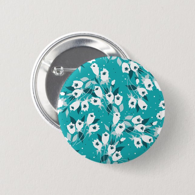 Badge Rond 5 Cm Design d'art botanique Motif élégant à la fleur de (Devant & derrière)