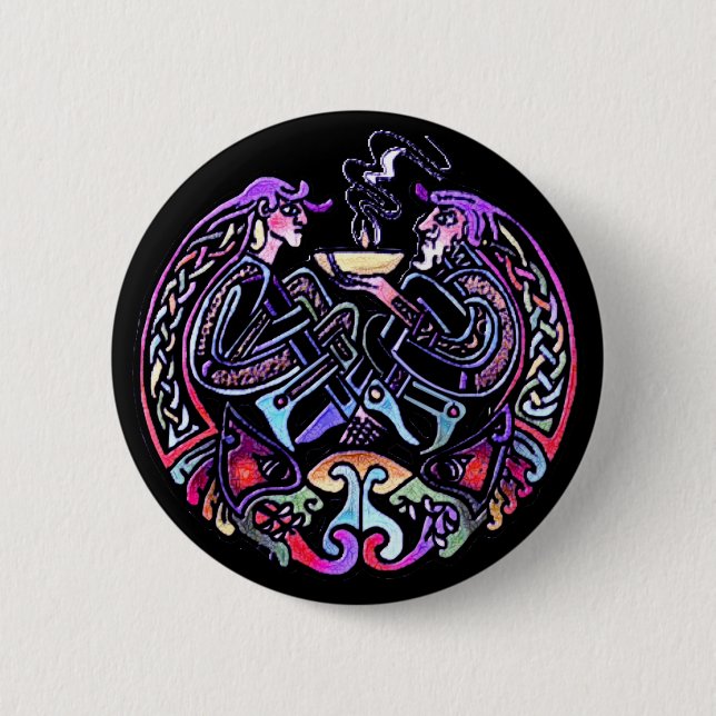Badge Rond 5 Cm Design d'art celtique (Devant)