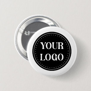 Badge Rond 5 Cm Design de code QR noir élégant   Marque élégante