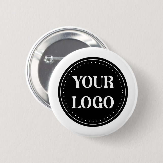 Badge Rond 5 Cm Design de code QR noir élégant | Marque élégante (Devant & derrière)