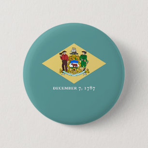 Badge Rond 5 Cm Design de drapeau d'état du Delaware