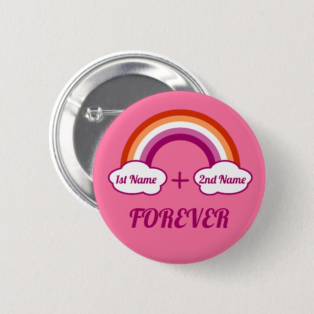 Badge Rond 5 Cm Design de fierté lesbienne /un couple (Devant & derrière)