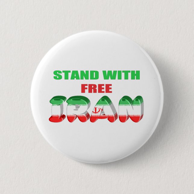 Badge Rond 5 Cm Design de Free Iran (Devant)