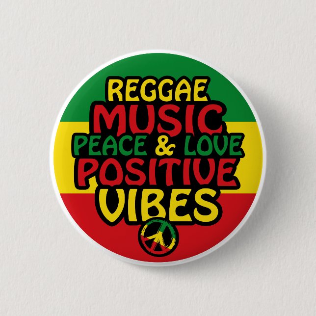 Badge Rond 5 Cm Design de reggae avec des citations positives et d (Devant)