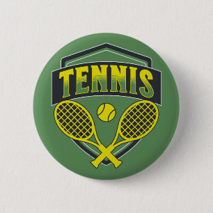 Badge Rond 5 Cm Design de tennis pour les amateurs de tennis