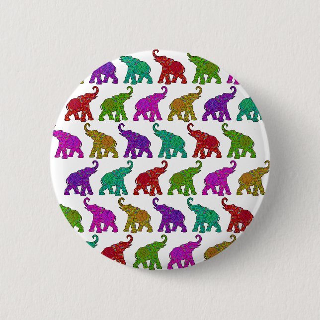 Badge Rond 5 Cm Design de tuiles motifs Elephant Walk (Devant)