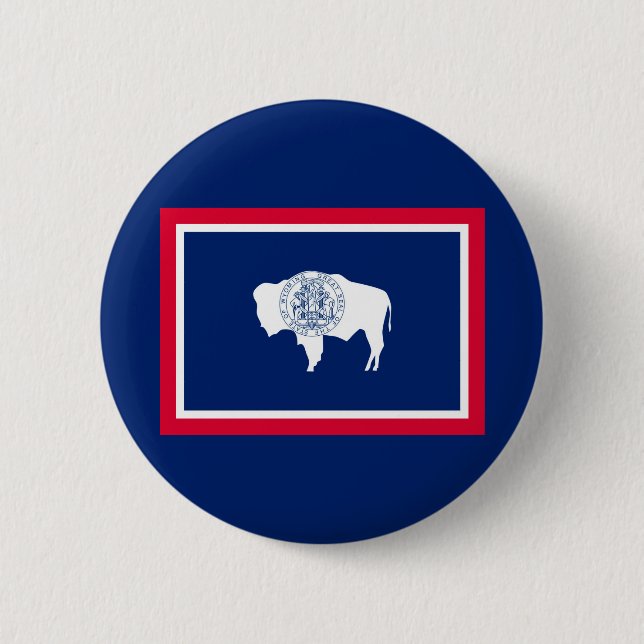 Badge Rond 5 Cm Design du drapeau d'état du Wyoming (Devant)