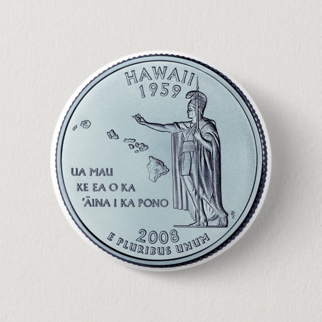 Badge Rond 5 Cm Design du quartier d'état de Hawaii (Devant)
