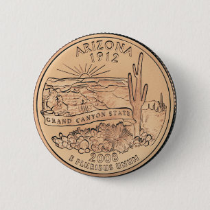 Badge Rond 5 Cm Design du quartier d'état de l'Arizona