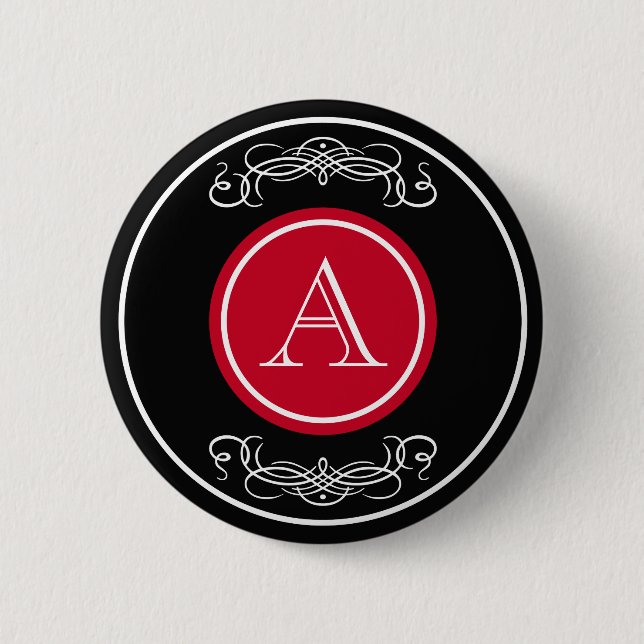 Badge Rond 5 Cm Design élégant de monogramme (Devant)
