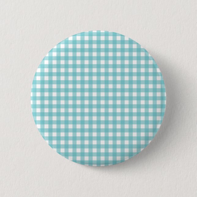 Badge Rond 5 Cm Design En vichy bleu et blanc (Devant)