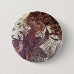 Badge Rond 5 Cm Design floral Brown Abstrait 1
