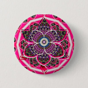 Badge Rond 5 Cm Design Mandala