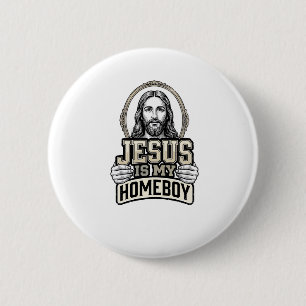 Badge Rond 5 Cm Design vectoriel gravé vintage Jésus est mon pote