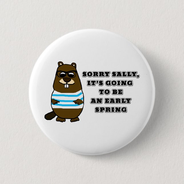 Badge Rond 5 Cm Désolé Sally, début printemps (Devant)