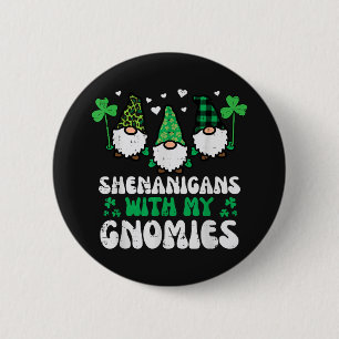 Badge Rond 5 Cm Désordre de la Saint-Patrick avec des gnomes Gnomi