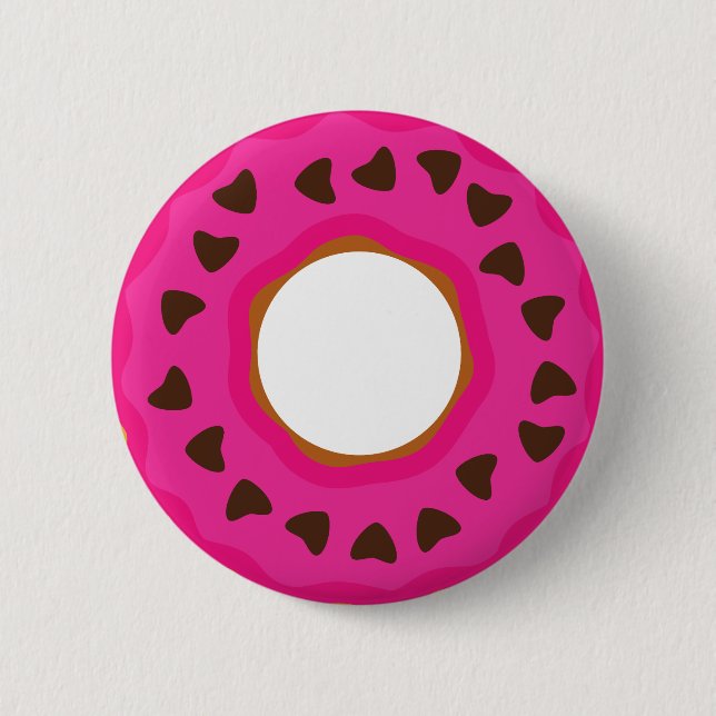 Badge Rond 5 Cm Dessert,Beignet,Beignet avec glaçage et choco (Devant)