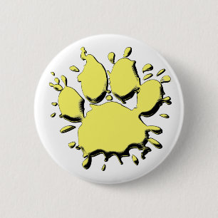 Badge Rond 5 Cm Dessin à paille de chien d'or