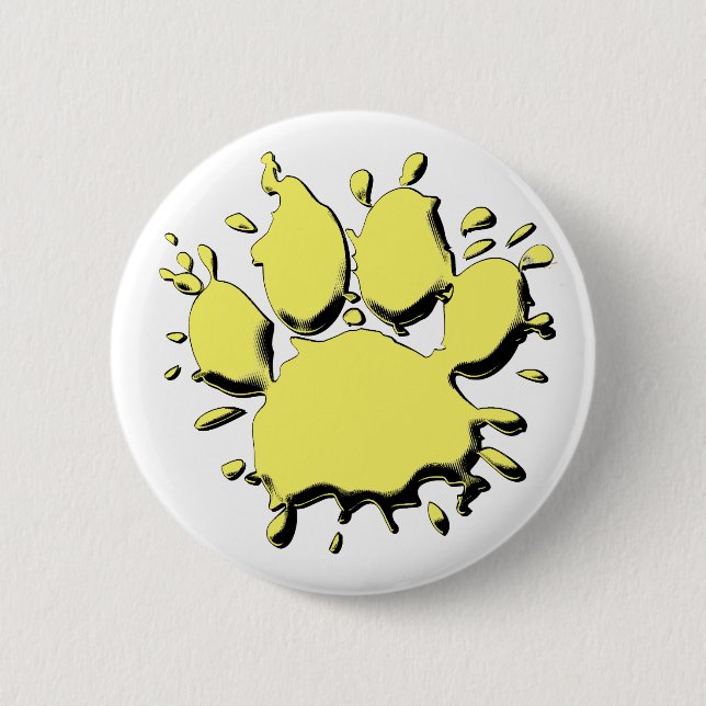Badge Rond 5 Cm Dessin à paille de chien d'or (Devant)