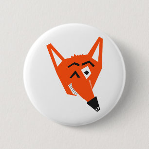 Badge Rond 5 Cm Dessin animal Fox Cunning Devil Eye diabolique