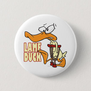 Badge Rond 5 Cm dessin animé canard boiteux drôle