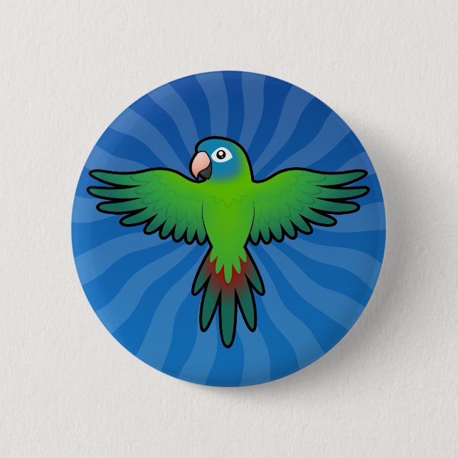 Badge Rond 5 Cm Dessin animé conure / lorikeet / perroquet (Devant)