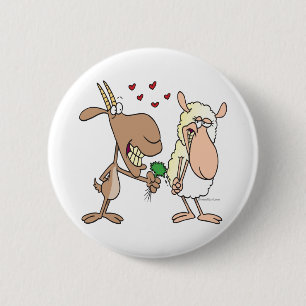 Badge Rond 5 Cm dessin animé de chèvre mignonne mouton amour
