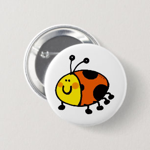 Badge Rond 5 Cm Dessin Animé de Coccinelle Mignonne pour Enfants e