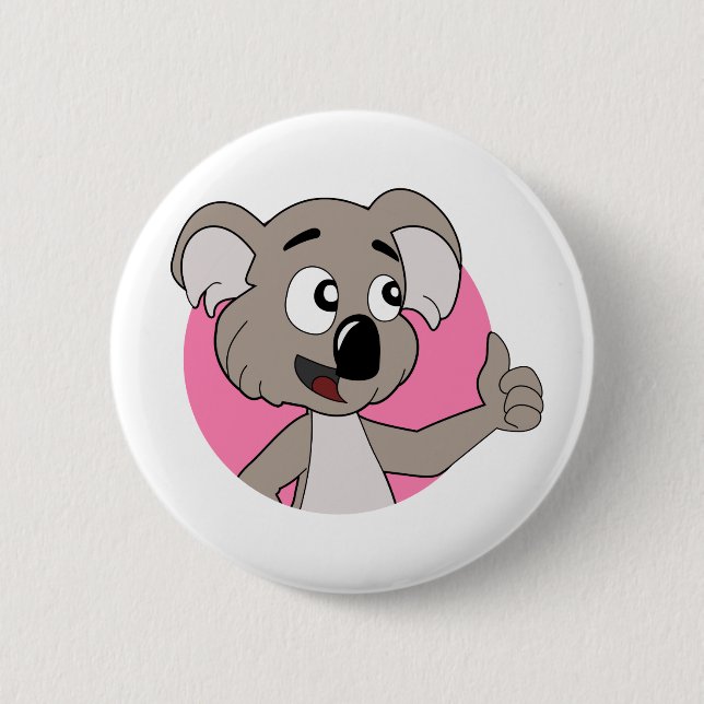Badge Rond 5 Cm Dessin animé de koala Bouton (Devant)