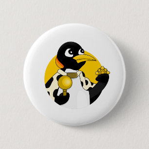 Badge Rond 5 Cm Dessin animé de manchot empereur