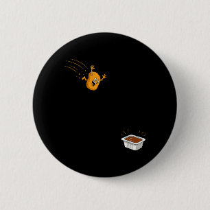 Badge Rond 5 Cm Dessin animé de nugget de poulet volant drôle de p