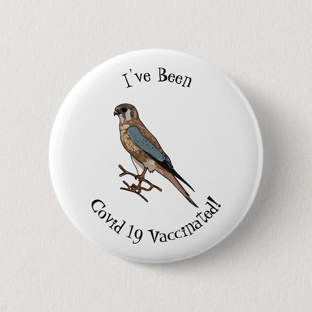 Badge Rond 5 Cm dessin animé d'oiseau-kestrel américain (Devant)