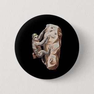 Badge Rond 5 Cm Dessin animé drôle de paresseux faisant de l'escal