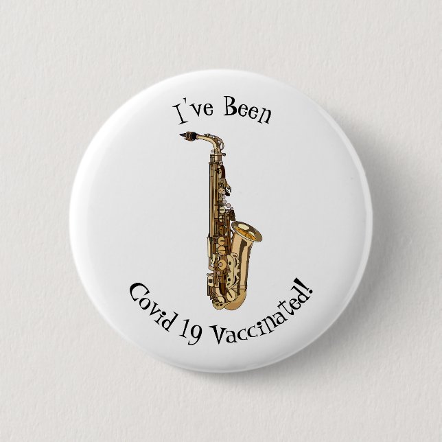 Badge Rond 5 Cm dessin animé saxophone (Devant)