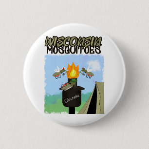 Badge Rond 5 Cm Dessin animé sur les moustiques du Wisconsin - Cam