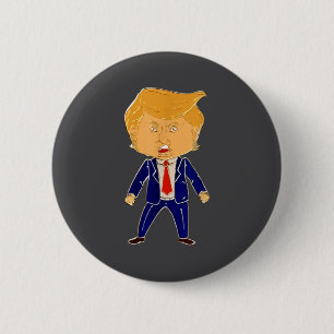 Badge Rond 5 Cm Dessin animé Trump heureux – Graphique de tendance