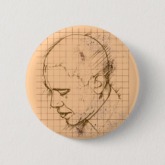 Badge Rond 5 Cm Dessin au trait Barack Obama (Devant)