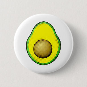 Badge Rond 5 Cm Dessin Avocado de style vintage