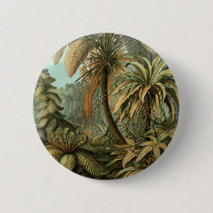 Badge Rond 5 Cm Dessin botanique vintage Ferns Palm Tree