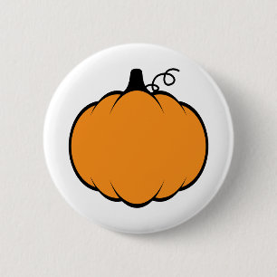 Badge Rond 5 Cm Dessin Citrouille de la saison automnale