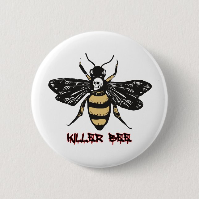 Badge Rond 5 Cm Dessin d'abeille vintage (Devant)