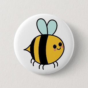 Badge Rond 5 Cm Dessin d'abeilles joyeux