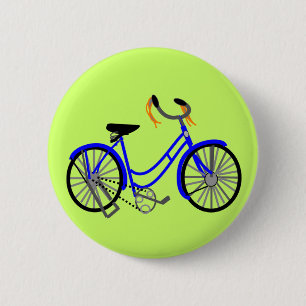 Badge Rond 5 Cm Dessin de bicyclette, style des années 1950