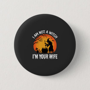 Badge Rond 5 Cm Dessin de chaudron de sorcière de Halloween drôle