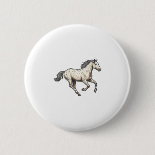 Badge Rond 5 Cm Dessin de cheval Appaloosa courant gravé vintage_1