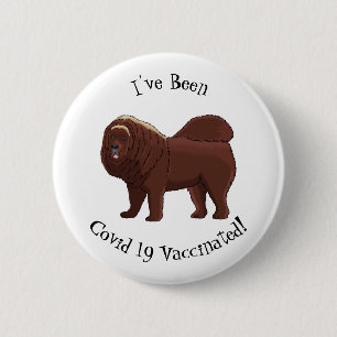 Badge Rond 5 Cm dessin de Chien Tibétain Mastiff