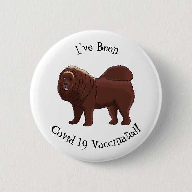 Badge Rond 5 Cm dessin de Chien Tibétain Mastiff (Devant)