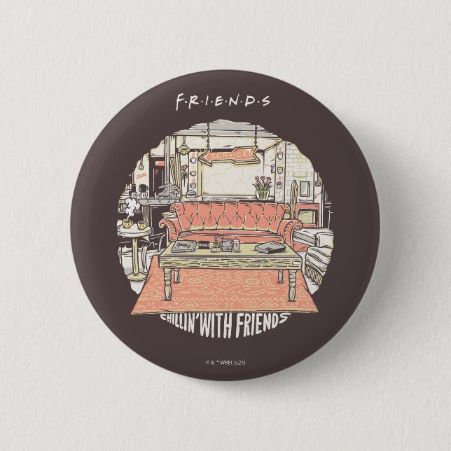 Badge Rond 5 Cm Dessin de Chillin avec AMIS™ (Devant)